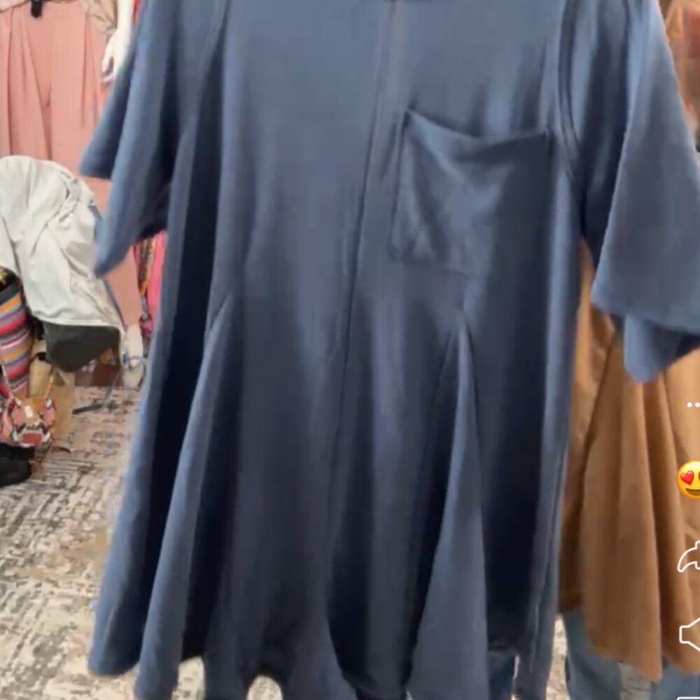 Blue Flowy V-Back T-Shirt Romper